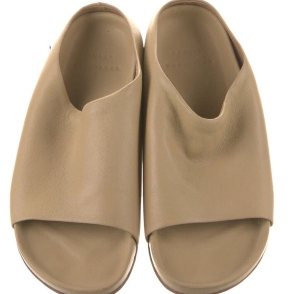 Lauren Manoogian Beige Women's Mono Leather Slippers Size US 7.5, IT 38